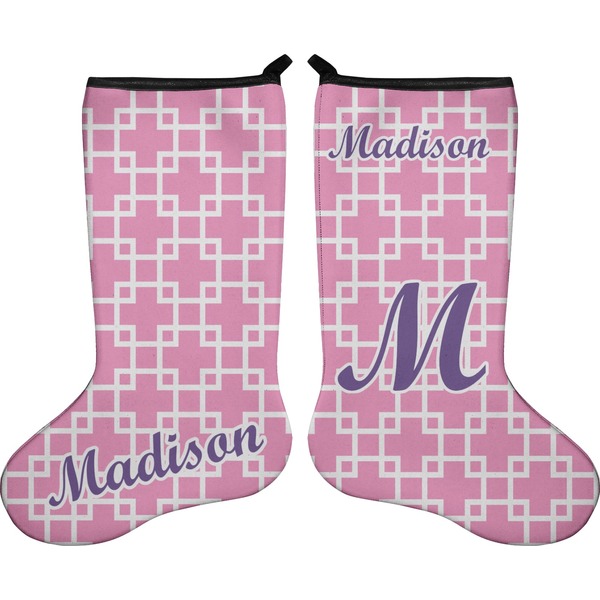 Custom Linked Squares Holiday Stocking - Double-Sided - Neoprene (Personalized)