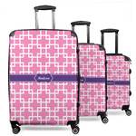 Linked Squares 3 Piece Luggage Set - 20" Carry On, 24" Medium Checked, 28" Large Checked (Personalized)