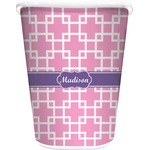 Linked Squares Waste Basket - Double Sided (White) (Personalized)