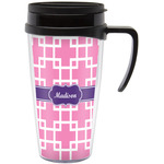 Linked Squares Acrylic Travel Mug with Handle (Personalized)