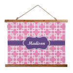 Linked Squares Wall Hanging Tapestry - Wide (Personalized)