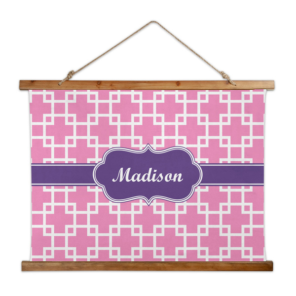 Custom Linked Squares Wall Hanging Tapestry - Wide (Personalized)