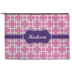 Linked Squares Zipper Pouch - Large - 12.5"x8.5" (Personalized)
