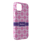 Linked Squares iPhone Case - Plastic - iPhone 14 Plus (Personalized)