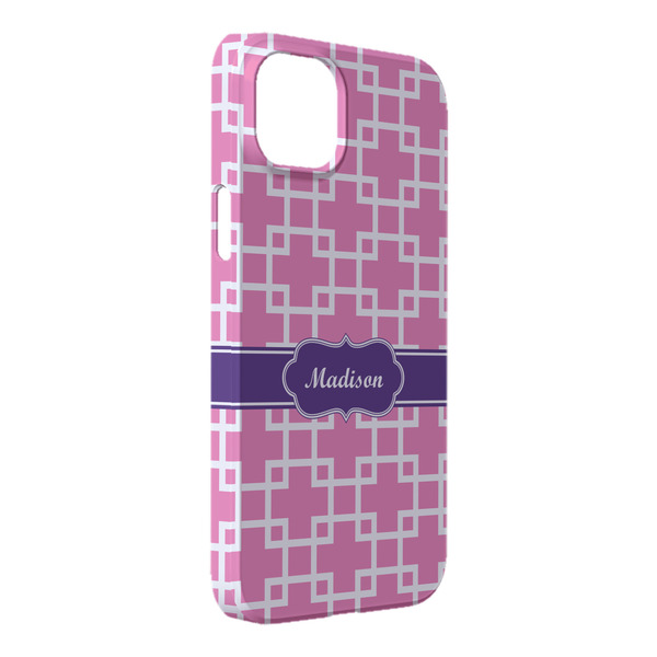 Custom Linked Squares iPhone Case - Plastic - iPhone 14 Plus (Personalized)