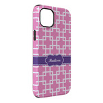 Linked Squares iPhone Case - Rubber Lined - iPhone 14 Plus (Personalized)