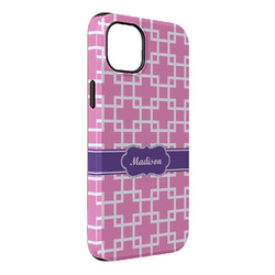 Linked Squares iPhone Case - Rubber Lined - iPhone 14 Plus (Personalized)