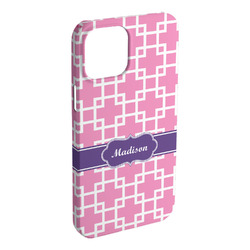 Linked Squares iPhone Case - Plastic - iPhone 15 Plus (Personalized)