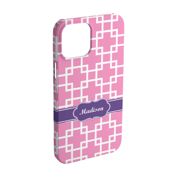 Custom Linked Squares iPhone Case - Plastic - iPhone 15 Pro (Personalized)