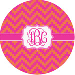 Pink & Orange Chevron Multipurpose Round Labels - 1" (Personalized)