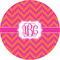 Pink & Orange Chevron 1" Multipurpose Round Labels - Single Sticker