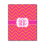 Pink & Orange Chevron Wood Print - 11x14 (Personalized)