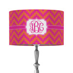 Pink & Orange Chevron 12" Drum Lamp Shade - Fabric (Personalized)