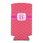 Pink & Orange Chevron Can Cooler (tall 12 oz) (Personalized)