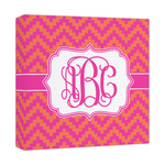 Pink & Orange Chevron Canvas Print - 12x12 (Personalized)