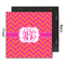 Pink & Orange Chevron 12x12 Wood Print - Front & Back View