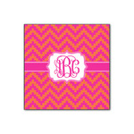 Pink & Orange Chevron Wood Print - 12x12 (Personalized)