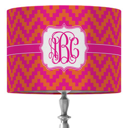 Pink & Orange Chevron 16" Drum Lamp Shade - Fabric (Personalized)