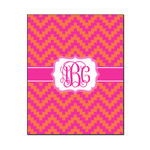 Pink & Orange Chevron Wood Print - 16x20 (Personalized)