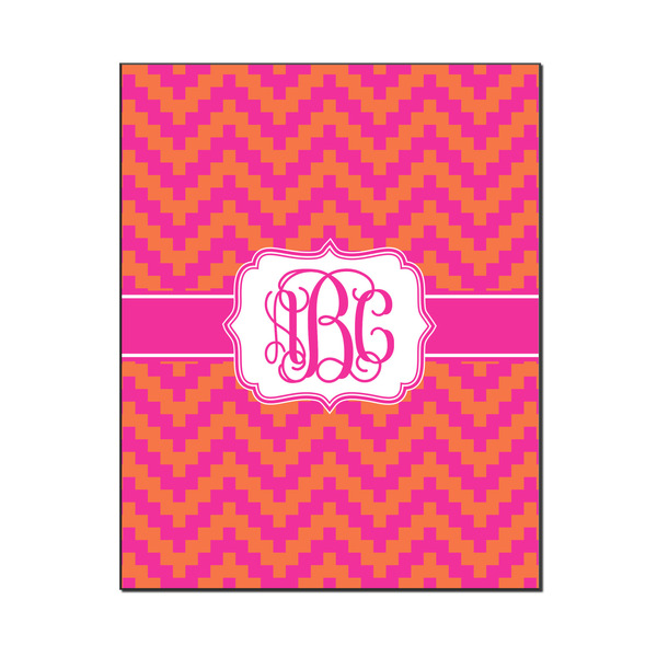 Custom Pink & Orange Chevron Wood Print - 16x20 (Personalized)