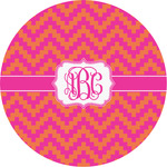 Pink & Orange Chevron Multipurpose Round Labels - 2" (Personalized)