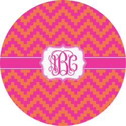 Pink & Orange Chevron Multipurpose Round Labels - 2" (Personalized)