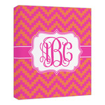 Pink & Orange Chevron Canvas Print - 20x24 (Personalized)