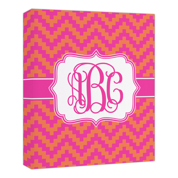 Custom Pink & Orange Chevron Canvas Print - 20x24 (Personalized)