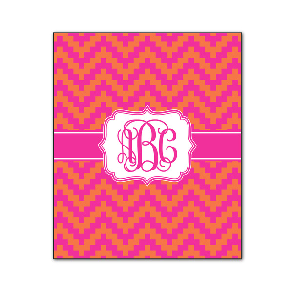 Custom Pink & Orange Chevron Wood Print - 20x24 (Personalized)