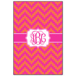 Pink & Orange Chevron Wood Print - 20x30 (Personalized)