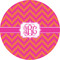 Pink & Orange Chevron 3" Multipurpose Round Labels - Single Sticker