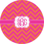 Pink & Orange Chevron Multipurpose Round Labels - 5" (Personalized)