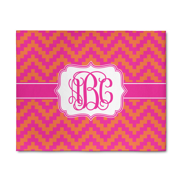 Custom Pink & Orange Chevron 8' x 10' Patio Rug (Personalized)