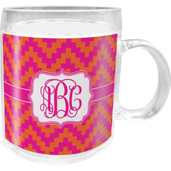 Pink & Orange Chevron Acrylic Kids Mug (Personalized)