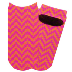 Pink & Orange Chevron Adult Ankle Socks