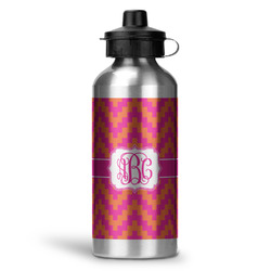 Pink & Orange Chevron Water Bottle - Aluminum - 20 oz (Personalized)