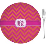 Pink & Orange Chevron Glass Appetizer / Dessert Plate 8" (Personalized)