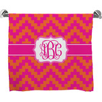 Pink & Orange Chevron Bath Towel (Personalized)