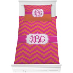 Pink & Orange Chevron Comforter Set - Twin (Personalized)