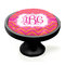 Pink & Orange Chevron Black Custom Cabinet Knob (Side)