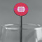 Pink & Orange Chevron Black Plastic 5.5" Stir Stick - Round - Main