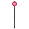 Pink & Orange Chevron Black Plastic 5.5" Stir Stick - Round - Single Stick