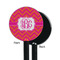 Pink & Orange Chevron Black Plastic 5.5" Stir Stick - Single Sided - Round - Front & Back