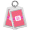 Pink & Orange Chevron Bling Keychain - MAIN