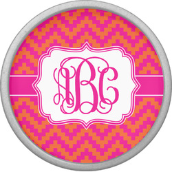 Pink & Orange Chevron Cabinet Knob (Silver) (Personalized)