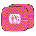 Pink & Orange Chevron Car Sun Shade - Two Piece (Personalized)