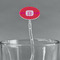 Pink & Orange Chevron Clear Plastic 7" Stir Stick - Oval - Main