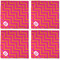 Pink & Orange Chevron Cloth Napkins - Personalized Dinner (APPROVAL) Set of 4