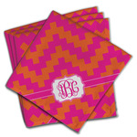 Pink & Orange Chevron Cloth Napkins (Set of 4) (Personalized)