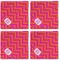 Pink & Orange Chevron Cloth Napkins - Personalized Lunch (APPROVAL) Set of 4